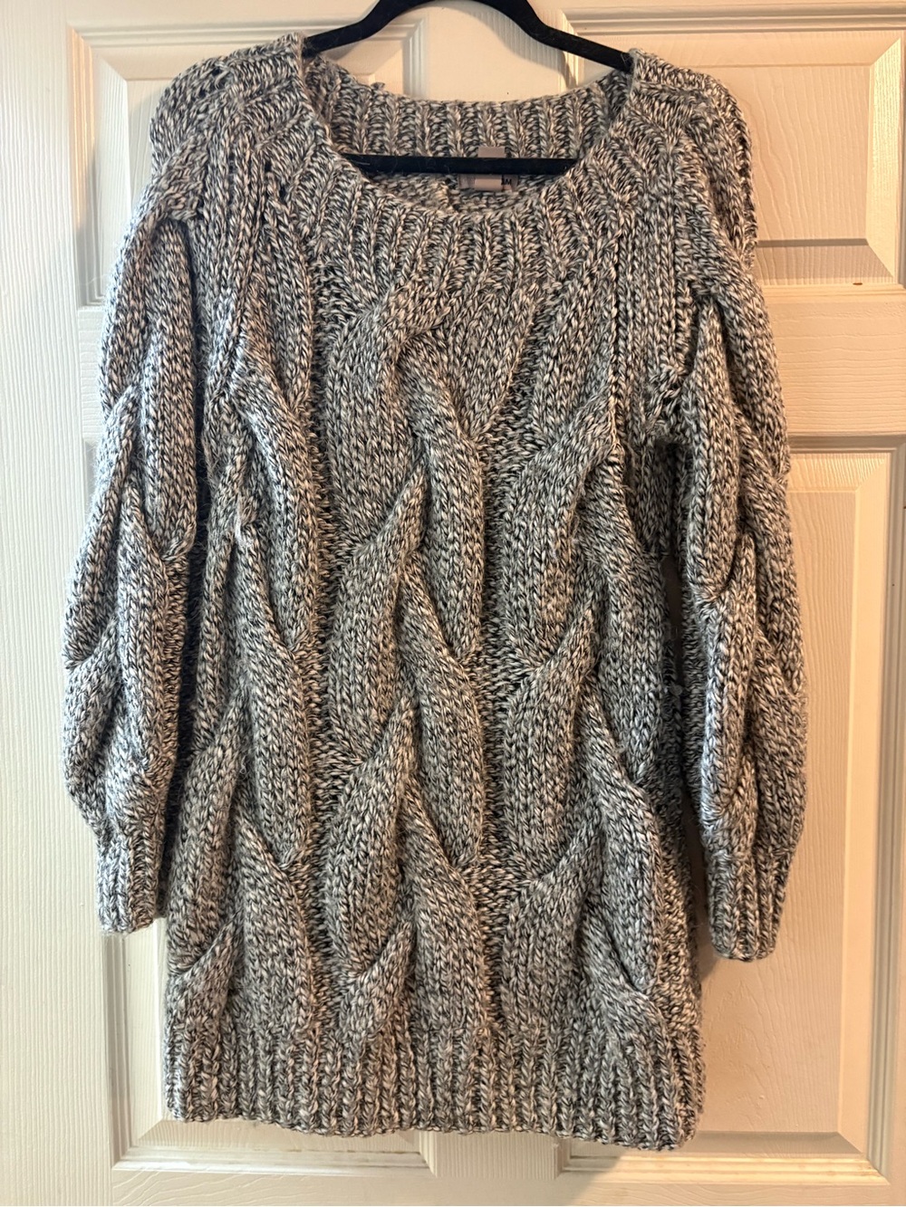 H&M Chunky Cable Knit Crewneck Sweater - Gray